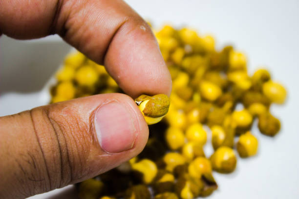 Full frame shot of roasted organic hazelnuts