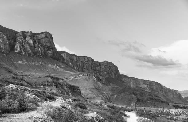 istock Mountains against the sky. Black and white photo. 1250653606