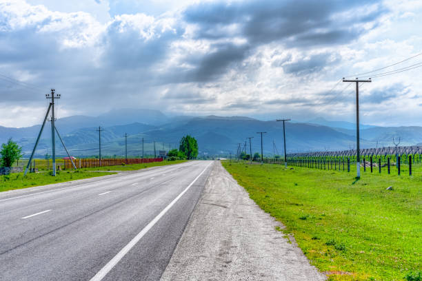 istock Auto road leading to the mountains 1250653706