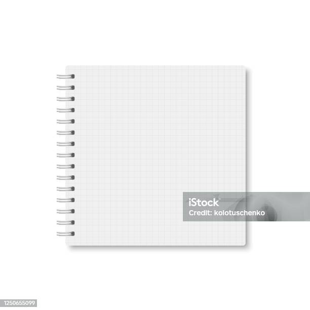 Square Copybook Vector Square Copybook With Metallic White Spiral Stock Illustration ...
