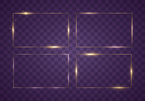 Light Gold Background Frame Gold Frame Light Stock Illustration - Download Image Now - Abstract ...
