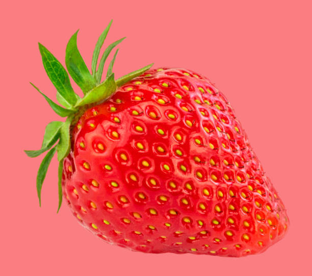 istock Strawberry isolated on  pink background. Clipping Path 1250661720