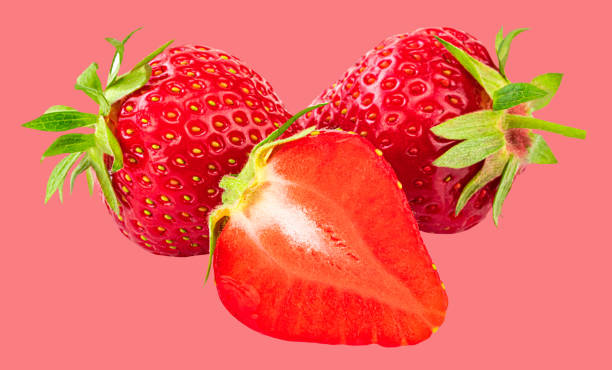 istock Strawberry isolated on  pink background. Clipping Path 1250661721
