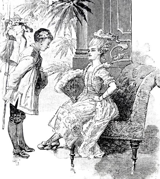 istock Servant speaks to an elegant woman on a sofa 1250662813