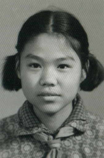 1960s China Schoolgirl portrait monochrome old photo