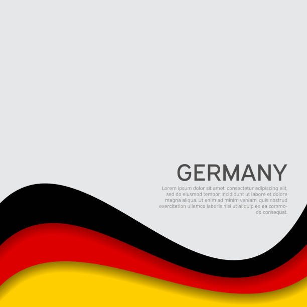 istock Abstract waving germany flag. Paper cut style. Creative background for design of patriotic holiday card. National poster. State German patriotic cover, flyer. Vector tricolor design 1250665530