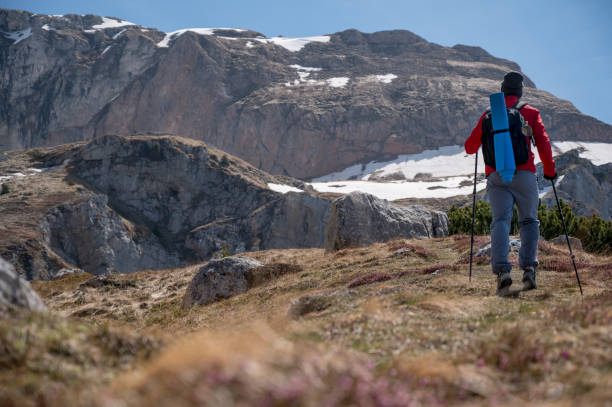 istock Man hiking, enjoying the amazing view 1250665900