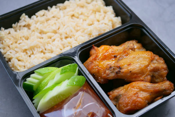 istock Grilled chicken rice, lunch box delivery 1250668821