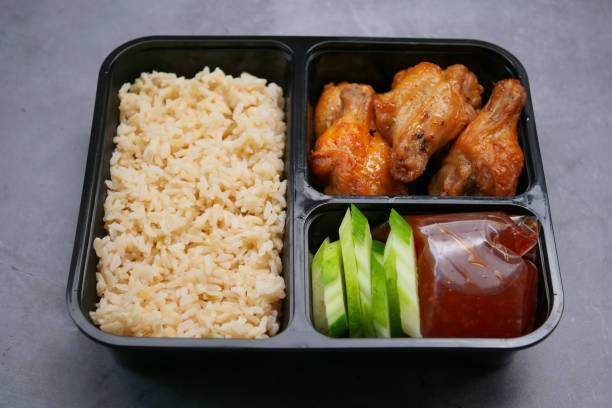istock Grilled chicken rice, lunch box delivery 1250668825