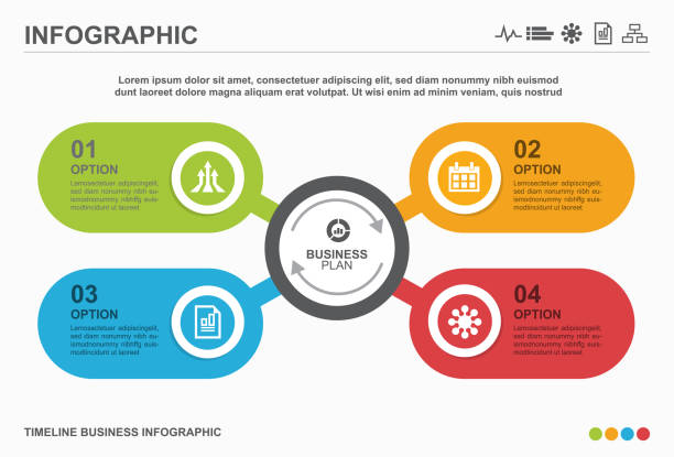 Infographic design with icons and 4 options or steps Infographic design with icons and 4 options or steps. Vector design four objects stock illustrations