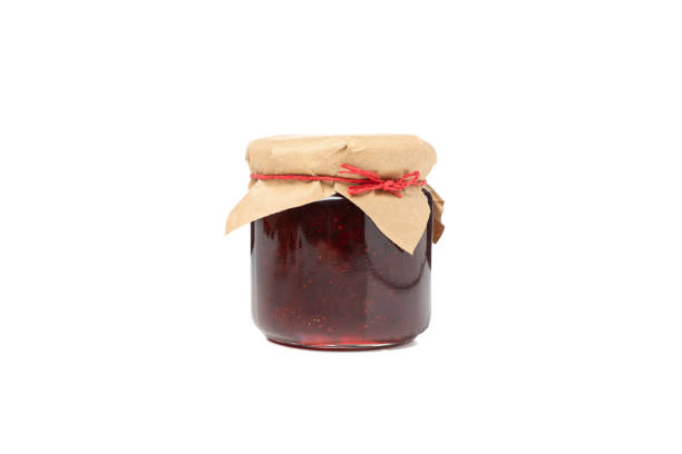 istock Delicious strawberry jam isolated on white background 1250674448