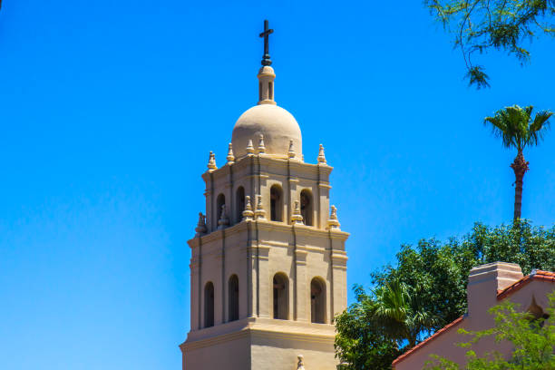 Spanish Style Religious Turret Tower With Cross