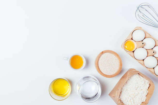 istock Flat lay baking ingredients for homemade pastry 1250674716