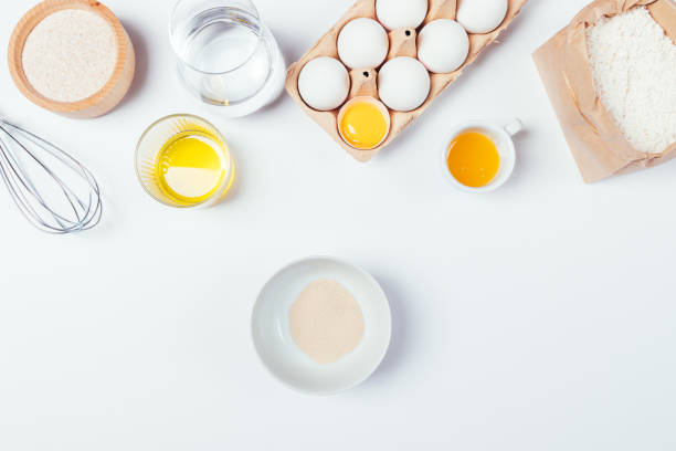 istock Food ingredients for making yeast dough 1250674835