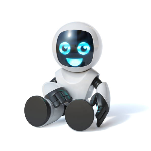 istock Little robot toy, cute robot isolated on white background, 3d rendering 1250678215