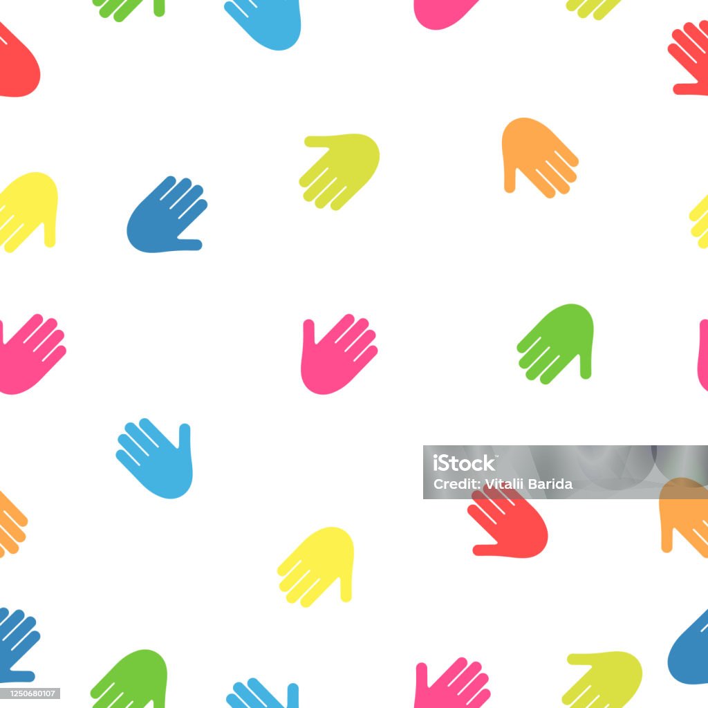 Handstreeam Pattern Seamless Pattern From Hand Prints Stock Illustration - Download Image ...