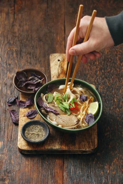 istock Authentic Pho Beef Noodle Soup. Vietnamese Traditional Food 1250683205