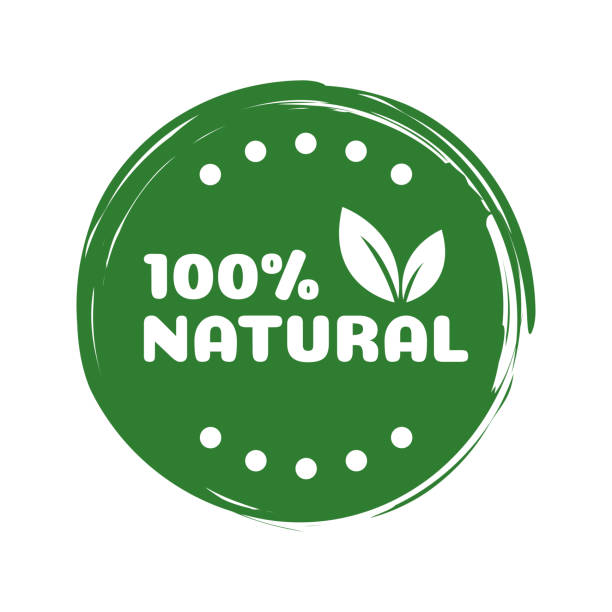 istock Natural Product Label. Made with a sticker label made from eco-friendly green natural ingredients. Vector illustration 1250686757