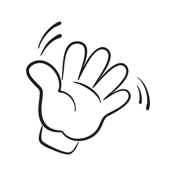 ilustraciones, imágenes clip art, dibujos animados e iconos de stock de hola o hola gesto de la mano. - waving arms