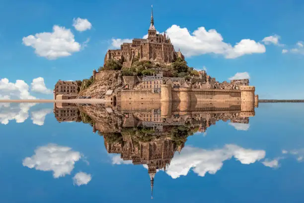 Mont-Saint-Michel, an UNESCO world heritage site in Normandy, France