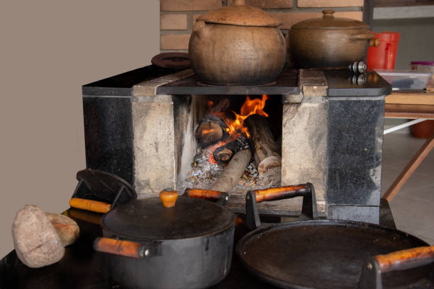 istock wood burning stove 1250690084