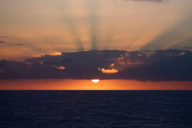 Colourful sunset by the sea