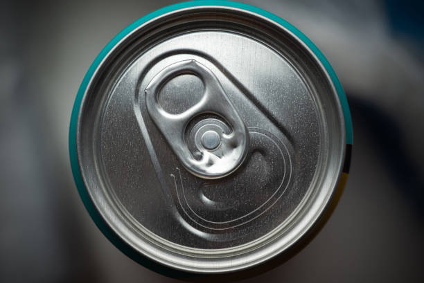 istock aluminum soft drink can, top view. for beverage packaging 1250691970
