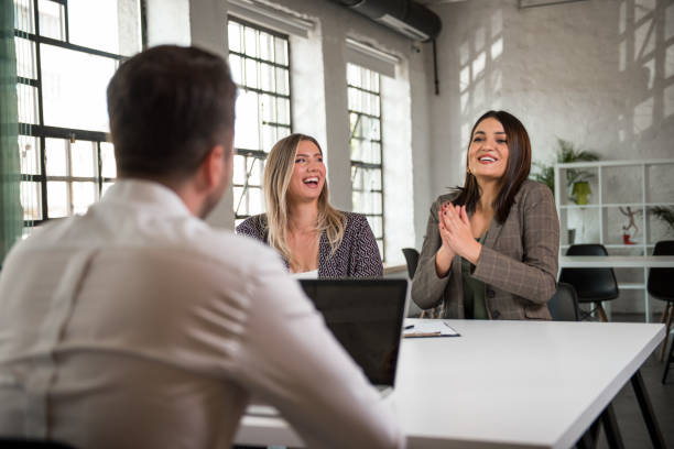 istock Very beautiful woman on a job interview 1250694156