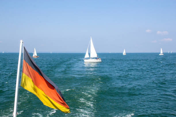 German Fagge with sailing ships on Lake Constance