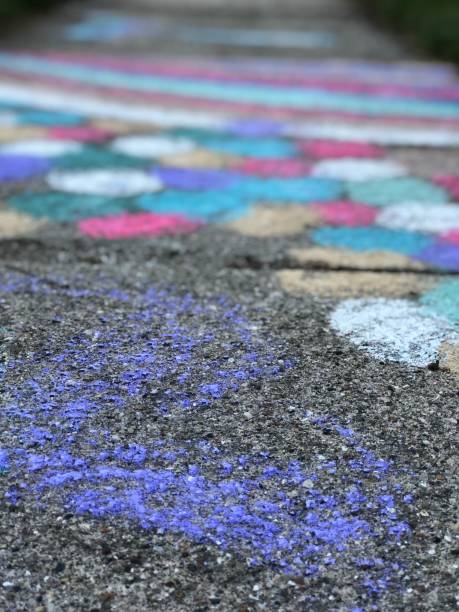 istock Close up chalk drawing on the sidewalk. 1250703672