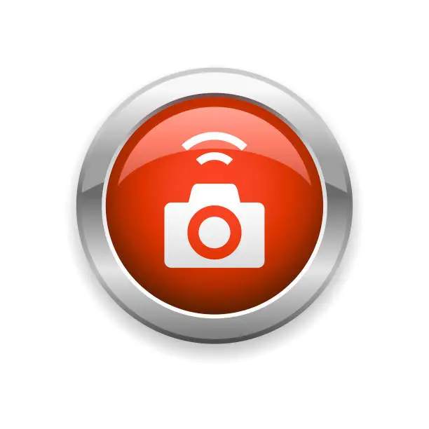 Vector illustration of Camera and Wireless Glossy Icon