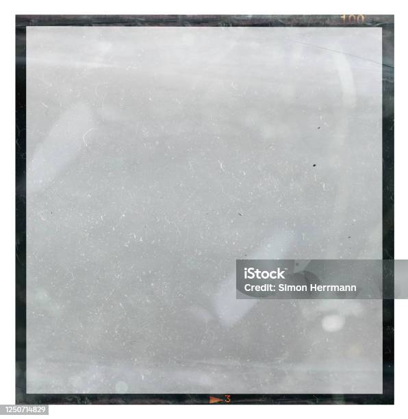 Short 120mm Film Or Movie Strip With Empty 6x6 Frame Or Cell On White Background Just Blend In Your Photo To Make It Look Vintage Or Old Stock Photo - Download Image Now