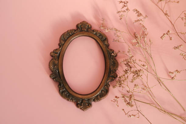 istock Vintage round bronze photo frame. 1250719418