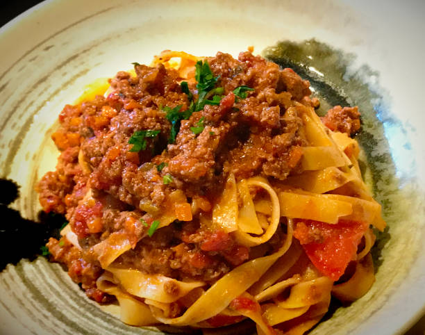 istock Fettuccini with Bolognese Tomato Meat Sauce 1250723571