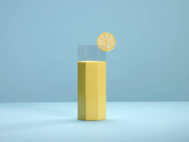 Tropical drink paper cut on white background