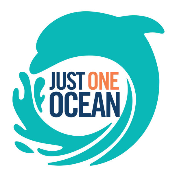 ilustrações de stock, clip art, desenhos animados e ícones de keep our oceans clean plastic. just one ocean. stop sea pollution flat icon vector stock illustration - save oceans