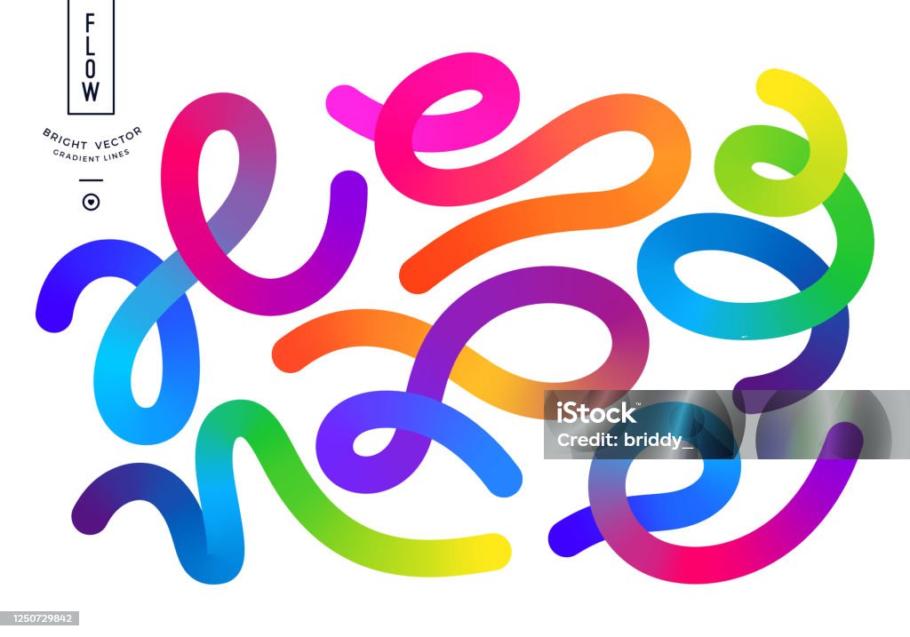 Abstract Colorful Dynamic Lines Isolated on White Background. Vector Elements for Banners, Logos and Corporate Design - Royalty-free Arte Linear arte vetorial Abstract Colorful Dynamic Lines Isolated on White Background. Vector Elements for Banners, Logos and Corporate Design - Royalty-free Arte Linear arte vetorial