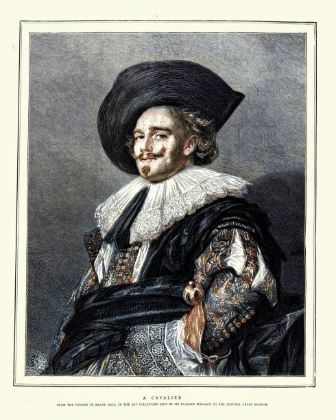 illustrations, cliparts, dessins animés et icônes de le cavalier riant, portrait frans hals - soldat à cheval