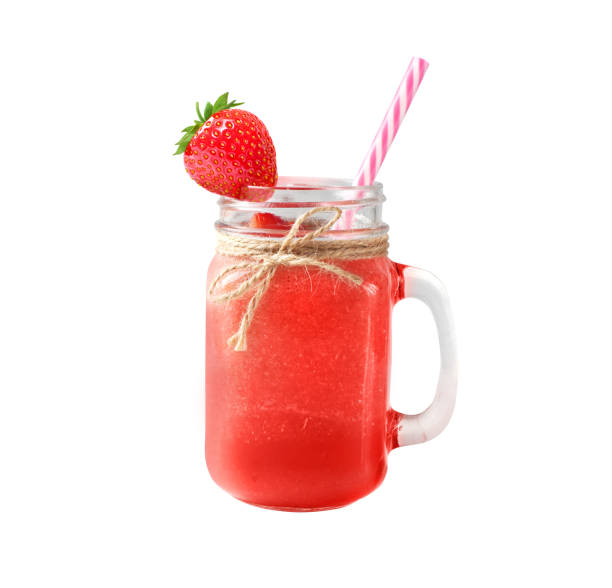 istock Red smoothie in a glass with strawberry isolated on white. Ready for clipping path. 1250731146