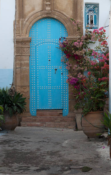 istock Traditional blue door in Rabat Old Medina, Morocco 1250737385