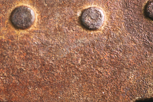rusted steel part in the port for mooring of ship ropes
