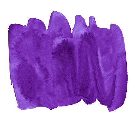 Dark Purple watercolor is a trend color, an isolated spot with divorces and borders. Frame with copy space for text.