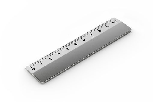 Different rulers isolated on white, top view