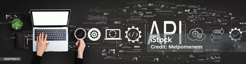 api application programming interface concept with... Api Application Programming Interface Concept With Person Using Laptop ...