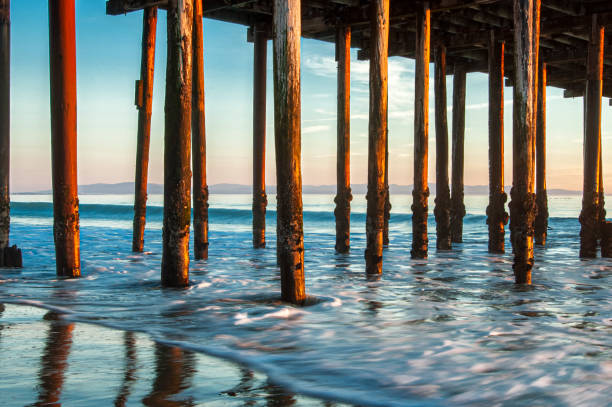 istock Under the Wharf and Ocean View at Sunset 1250798299