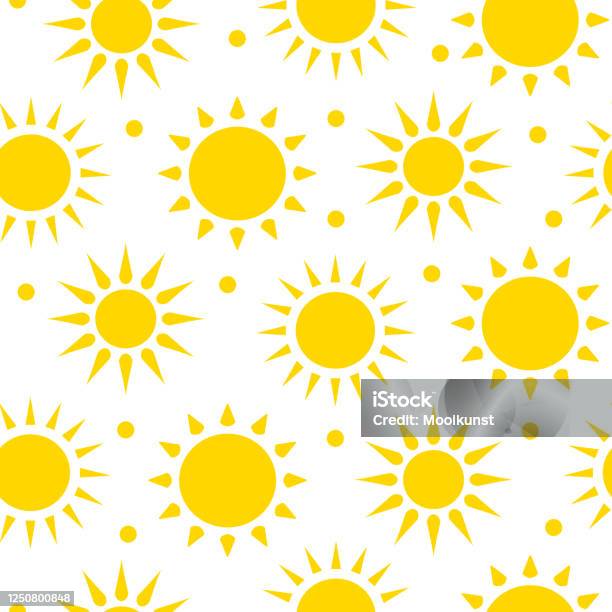 Sunlight Rays Pattern Sunshine Seamless Pattern Sun With Rays Vector Stock Illustration ...