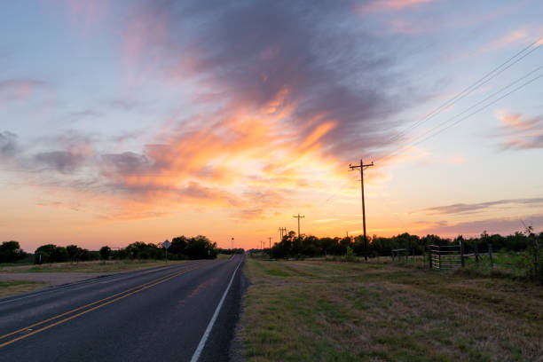 Wide Angle View of Colorful Clouds During Peaceful Sunset