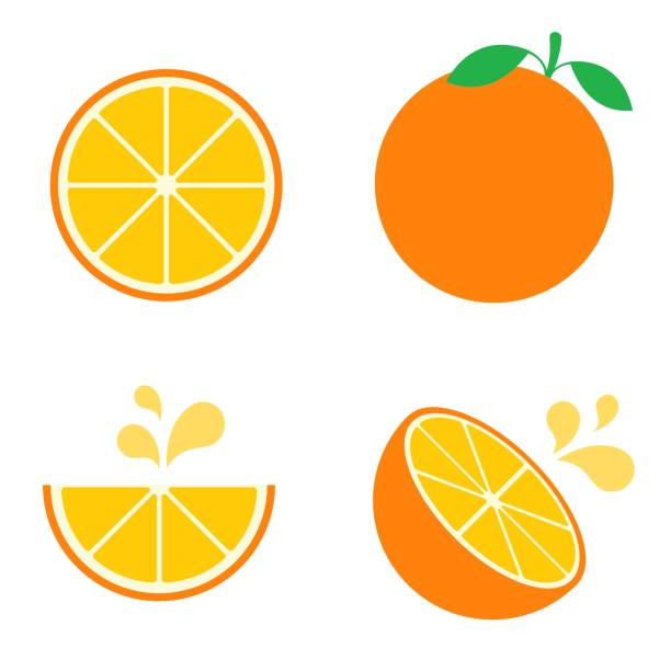 illustrations, cliparts, dessins animés et icônes de orange vector illustration set sur blanc - gicler
