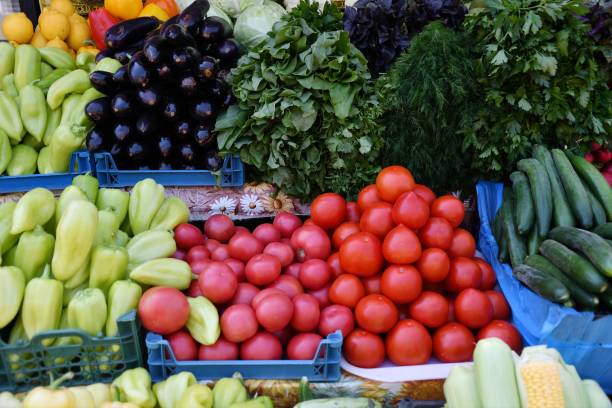 istock Fresh vegetables and herbs are sold at the Bazaar 1250848627