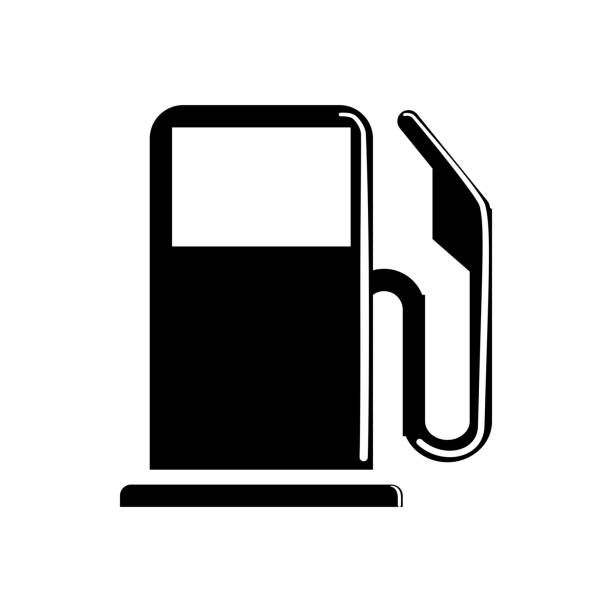 kraftstoff-symbol oder ölpumpe logo-symbol separat isoliert.silhouette vektor-stil - gas fuel pump symbol metal stock-grafiken, -clipart, -cartoons und -symbole